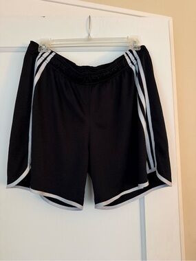 Women’s Black Adidas Athletic Women's Shorts with White Trim Size XL